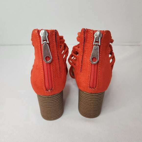 Dolce Vita Strappy Heeled Sandals With Back Zippers & Chunky Heel Size 6 - Picture 2 of 5